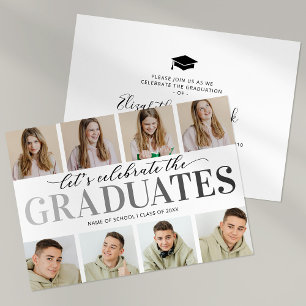 Two Graduates Photo Graduation Party Invitation