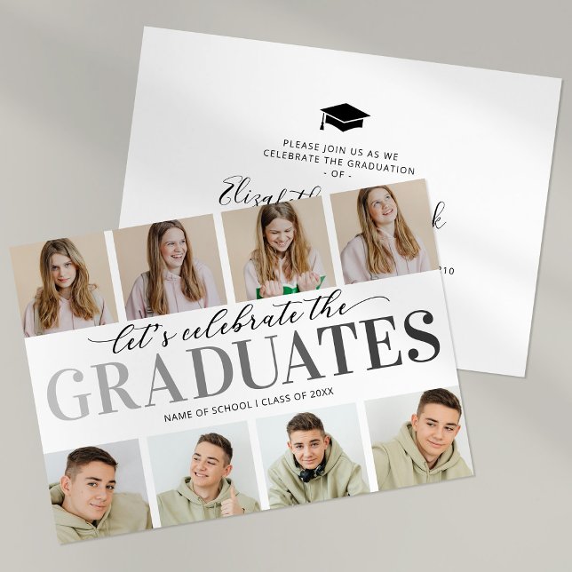 Two Graduates Photo Graduation Party Invitation (Creator Uploaded)
