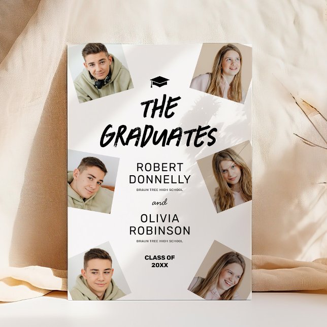 Two Graduates Photo Joint Graduation Invitation (Creator Uploaded)