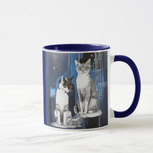 Two Gray Cats on an Abstract Background Mug