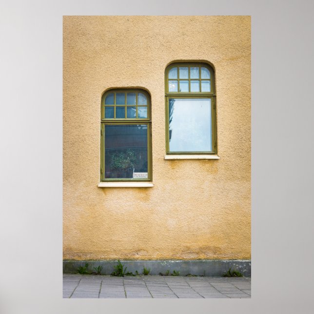 TWO GRAY FRAME GLASS WINDOWS POSTER (Front)