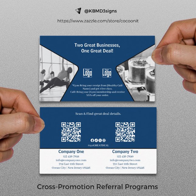 Two Great Businesses, One Great Co-Branded Blue Referral Card (Two Great Businesses, One Great Co-Branded Blue Referral Card Business Collaboration Cross Promotion)