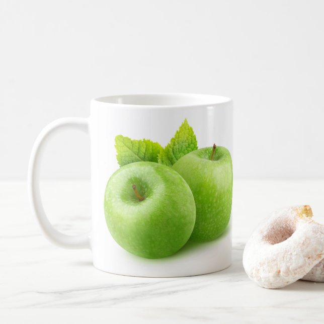 Two green apples coffee mug (With Donut)