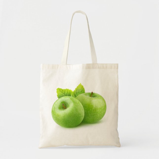 Two green apples tote bag (Front)
