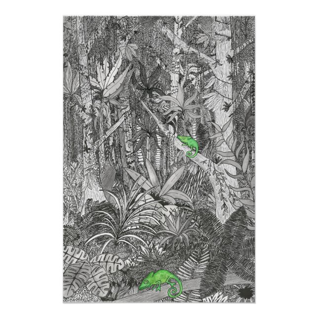 Two green chameleons in the jungle poster (Front)