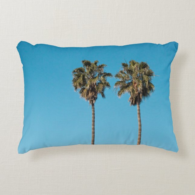 Two green coconut trees decorative cushion (Front)
