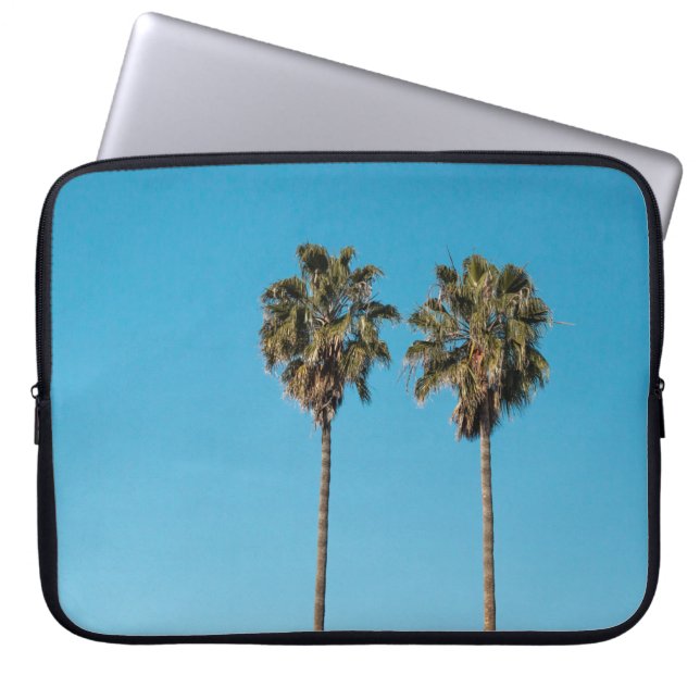 Two green coconut trees laptop sleeve (Front)