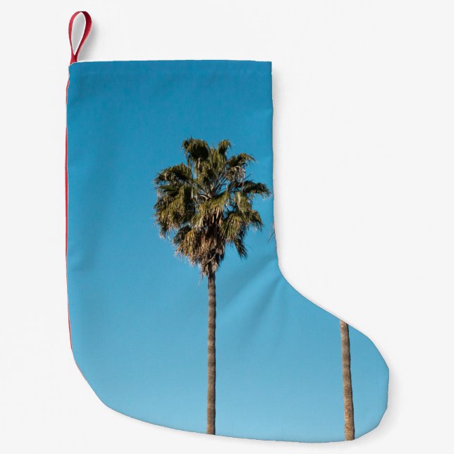 Two green coconut trees small christmas stocking (Front)