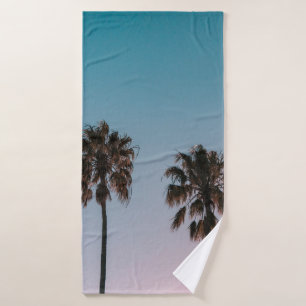 TWO GREEN PALM TREES BATH TOWEL
