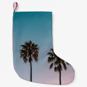 TWO GREEN PALM TREES SMALL CHRISTMAS STOCKING