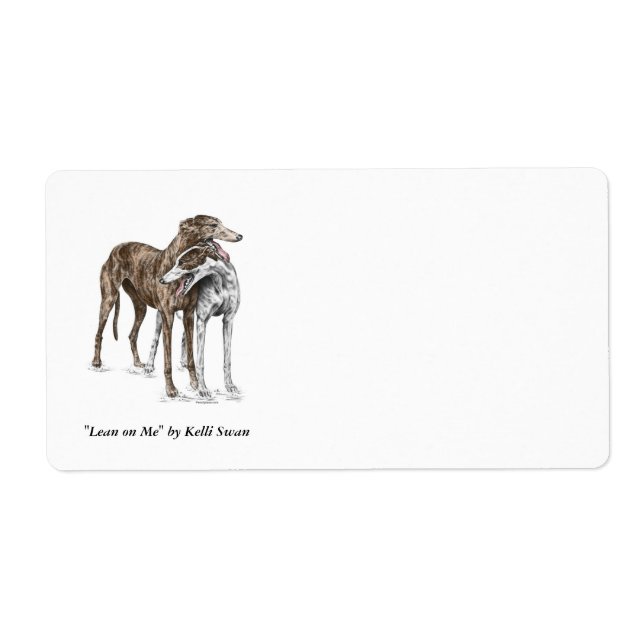 Two Greyhound Friends Dog Art (Front)