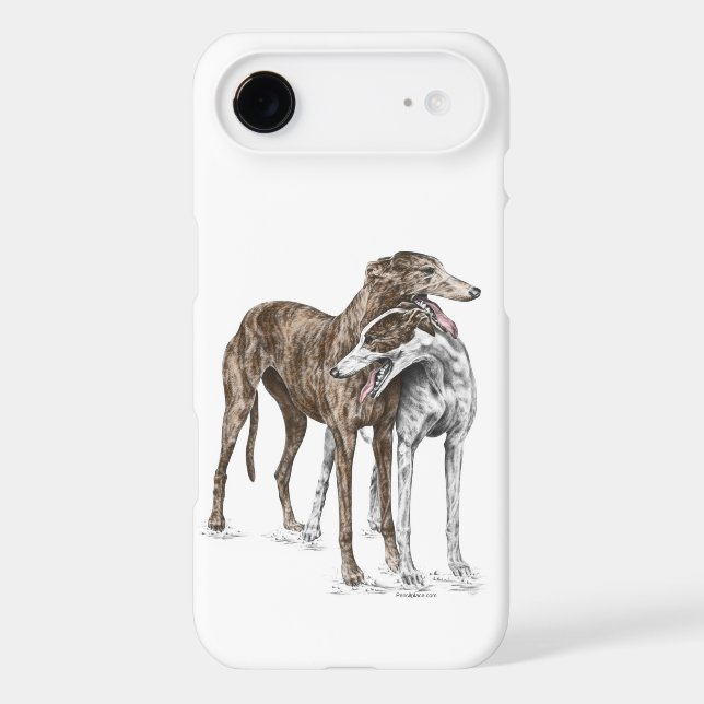 Two Greyhound Friends Dog Art Case-Mate iPhone Case (Back)