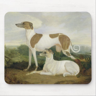 Two Greyhounds in a Landscape (oil on canvas) Mouse Pad