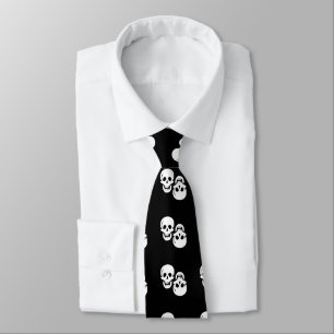 Two Grinning Skulls Pirate Tie
