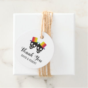 Two grooms and confetti Thank You gay wedding Favour Tags