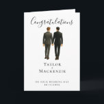 Two Grooms Congratulations on Your Wedding Day Card<br><div class="desc">Elegant Gay Wedding Two Grooms in Suits - Mr and Mr wedding  Congratulations on Your Wedding Day Personalised cards from Ricaso. Add the grooms names and wedding date details to these stunning cards. Designed with two grooms in suits  . Exclusive to Zazzle by Ricaso.</div>