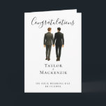 Two Grooms Congratulations on Your Wedding Day Card<br><div class="desc">Elegant Gay Wedding Two Grooms in Suits - Mr and Mr wedding  Congratulations on Your Wedding Day Personalised cards from Ricaso. Add the grooms names and wedding date details to these stunning cards. Designed with two grooms in suits  . Exclusive to Zazzle by Ricaso.</div>