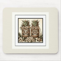 Two Grooms Gay Pineapple Tiki Head Retro Wedding