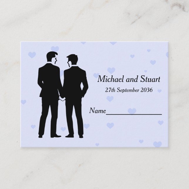Two Grooms Place Card (Front)
