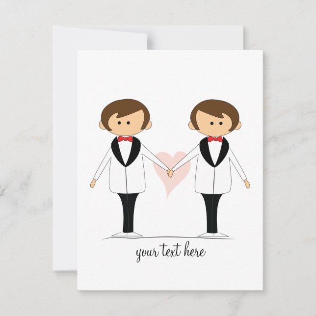 Two Grooms Wedding Invitations (Front)