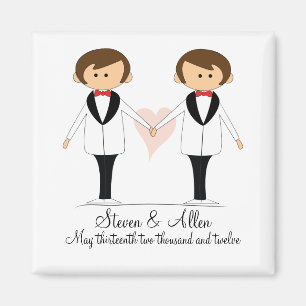 Two Grooms Wedding Magnet Favours