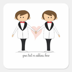 Two Grooms Wedding Stickers