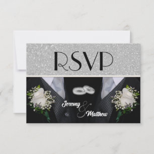 Two Grooms Wedding Tuxes RSVP