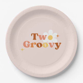 Two Groovy 2nd Birthday Party Paper Plate