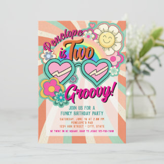 Two Groovy Birthday Invitation