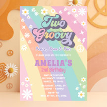 Two groovy birthday invitation