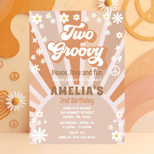 Two groovy birthday invitation