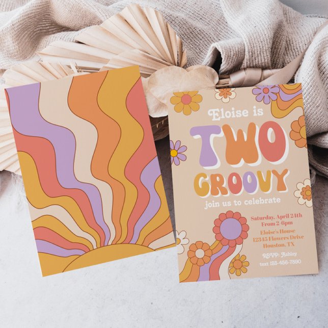 Two Groovy Birthday Invitation | Groovy Birthday (Creator Uploaded)