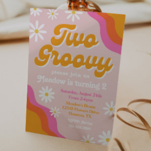 Two Groovy Birthday Invitation   Groovy Birthday