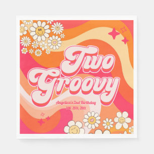 Two Groovy Colourful Girly Birthday Napkin