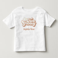 Two Groovy girl retro 70s birthday girl shirt