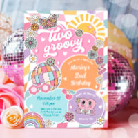 Two Groovy Girl Retro Preppy Varsity Birthday