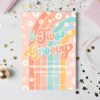 Two Groovy Rainbow Daisy Retro 2nd Birthday Party