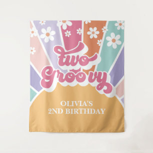 Two Groovy Rainbow Sunshine daisy Foam Board Tapestry