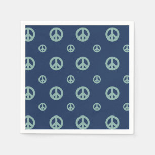 Two Groovy Retro Boy peace sign birthday Napkin