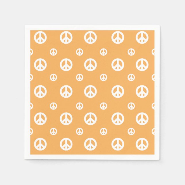 Two Groovy Retro Boy peace sign birthday Napkin (Front)
