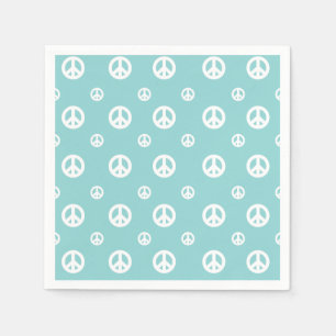 Two Groovy Retro Boy peace sign birthday Paper Pla Napkin