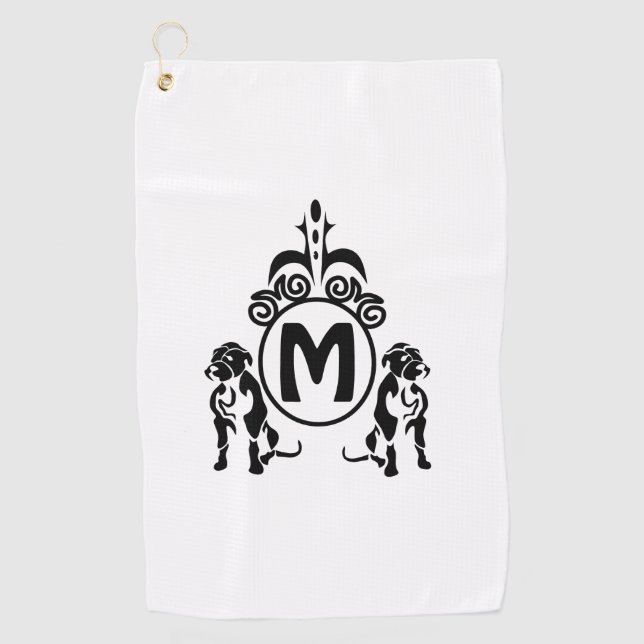 Two Guard Dog Monogram Golf Towel (Front)