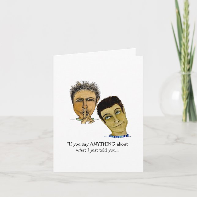 Two Guys Keeping a Secret Card (Front)