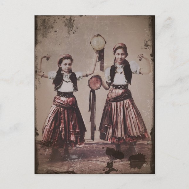 Two Gypsy Girls with Tamborines Postcard (Front)