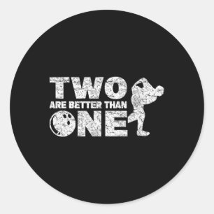 Two Handed Bowler Funny Bowling Classic Round Sticker