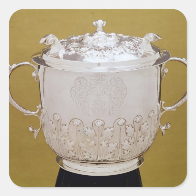 Two-handled cup and cover, c.1695 square sticker (Front)