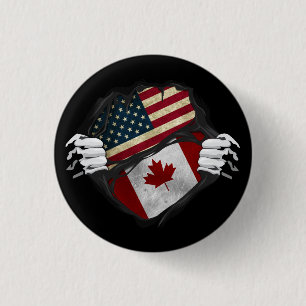 Two Hands Ripping Revealing Flag Customised 3 Cm Round Badge