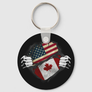 Two Hands Ripping Revealing Flag Customised Key Ring