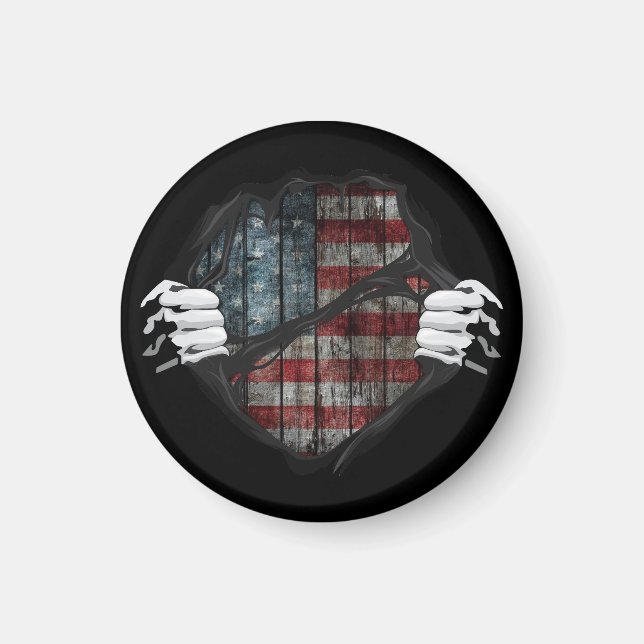 Two Hands Ripping Revealing Flag Customised Magnet (Front)
