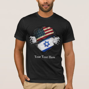 Two Hands Ripping Revealing Flag Customised T-Shirt
